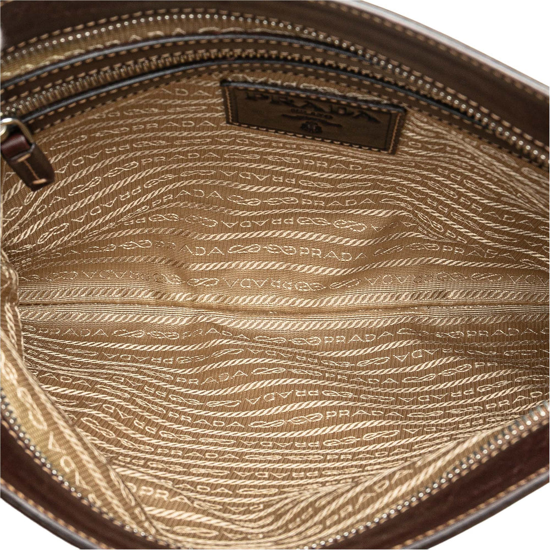 Prada Toile Canapa Logo Sac porté croisé