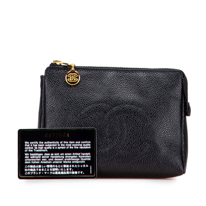 Chanel CC Caviar Cosmetic Pochette Noir