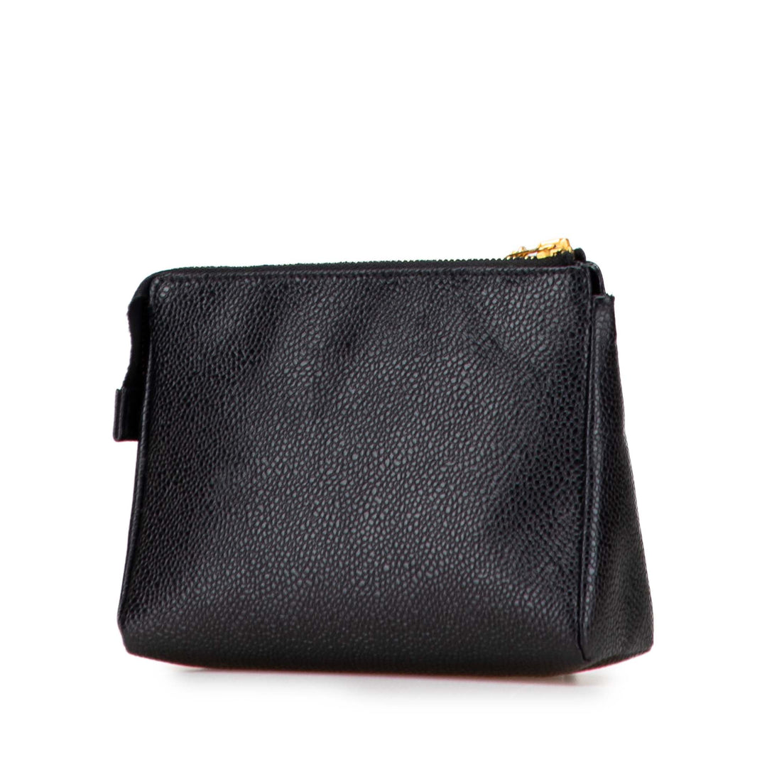 Chanel CC Caviar Cosmetic Pochette Noir