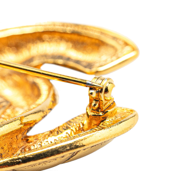 Gold Plated CC Quilted Brooch Gold - Gaby Paris