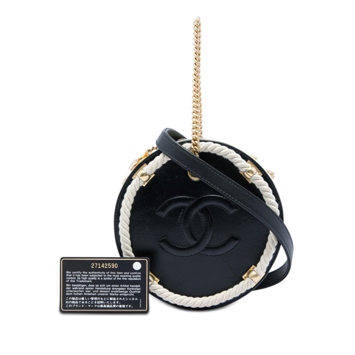 Chanel Crumpled Cuir de veau En Vogue Rond Sac