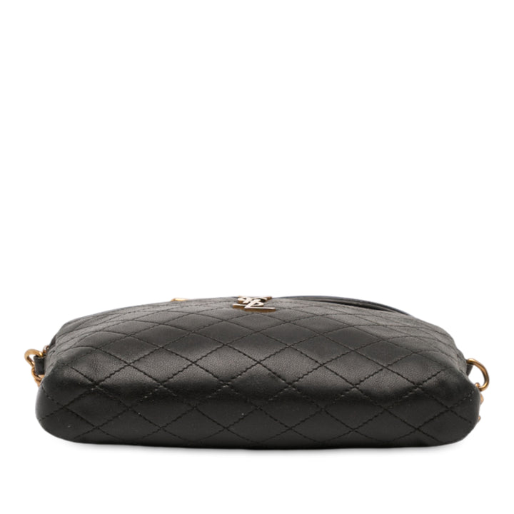 Saint Laurent Mini Matelassé Cuir d’agneau Gaby Zippered Pochette