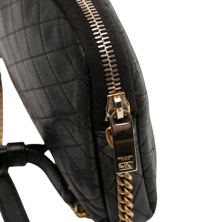 Saint Laurent Mini Matelassé Cuir d’agneau Gaby Zippered Pochette