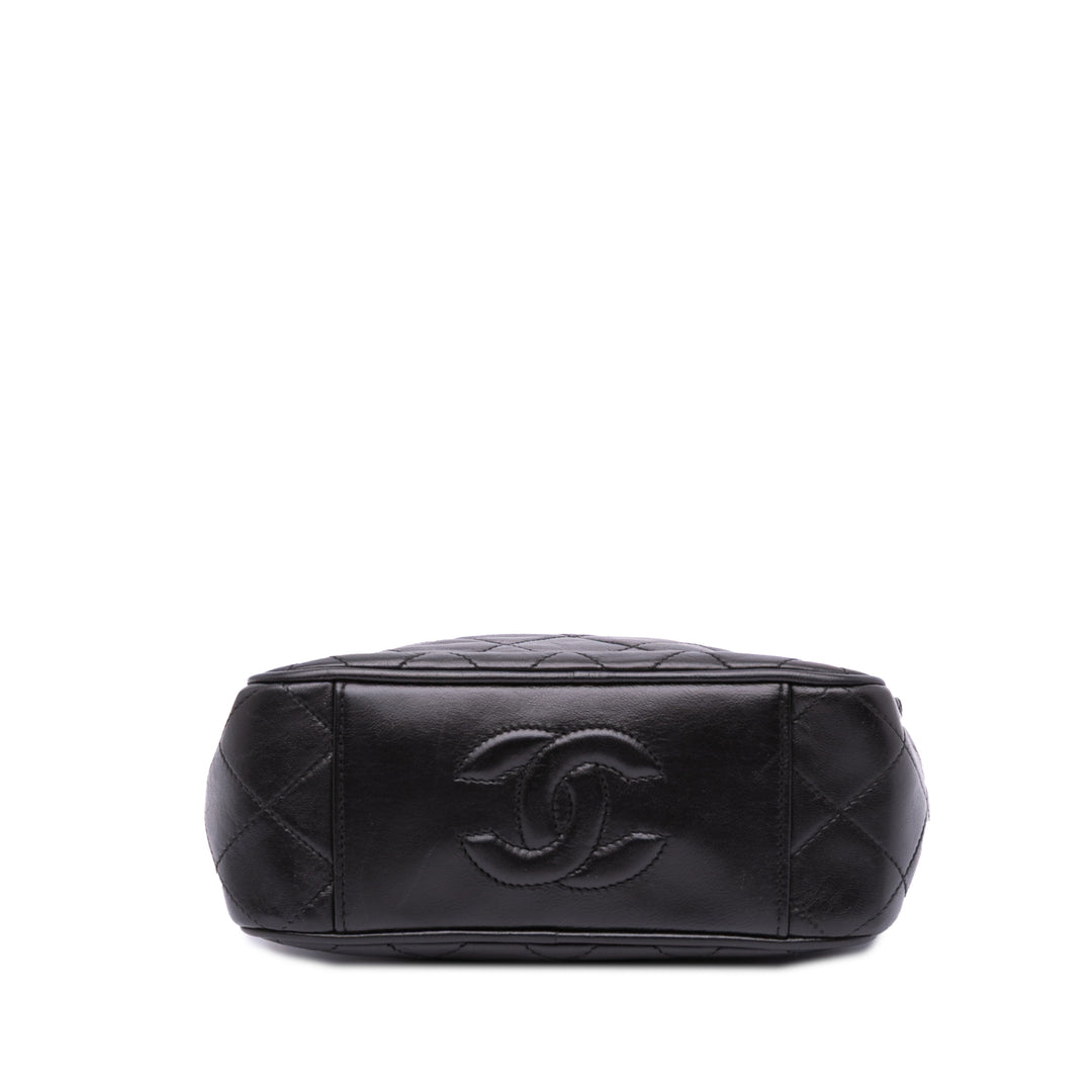 Chanel Mini Quilted Cuir d’agneau Camera Sac porté croisé Noir