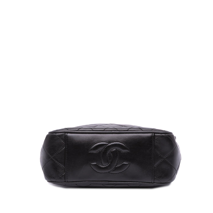 Chanel Mini Quilted Cuir d’agneau Camera Sac porté croisé Noir