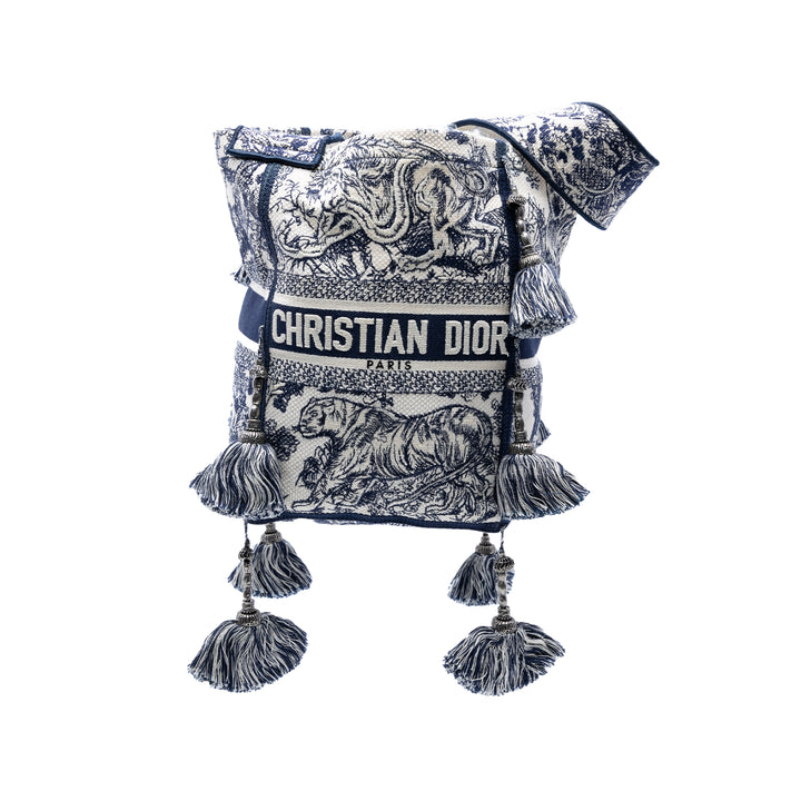 Dior Toile brodé Toile De Jouy D Bubble Bucket Sac