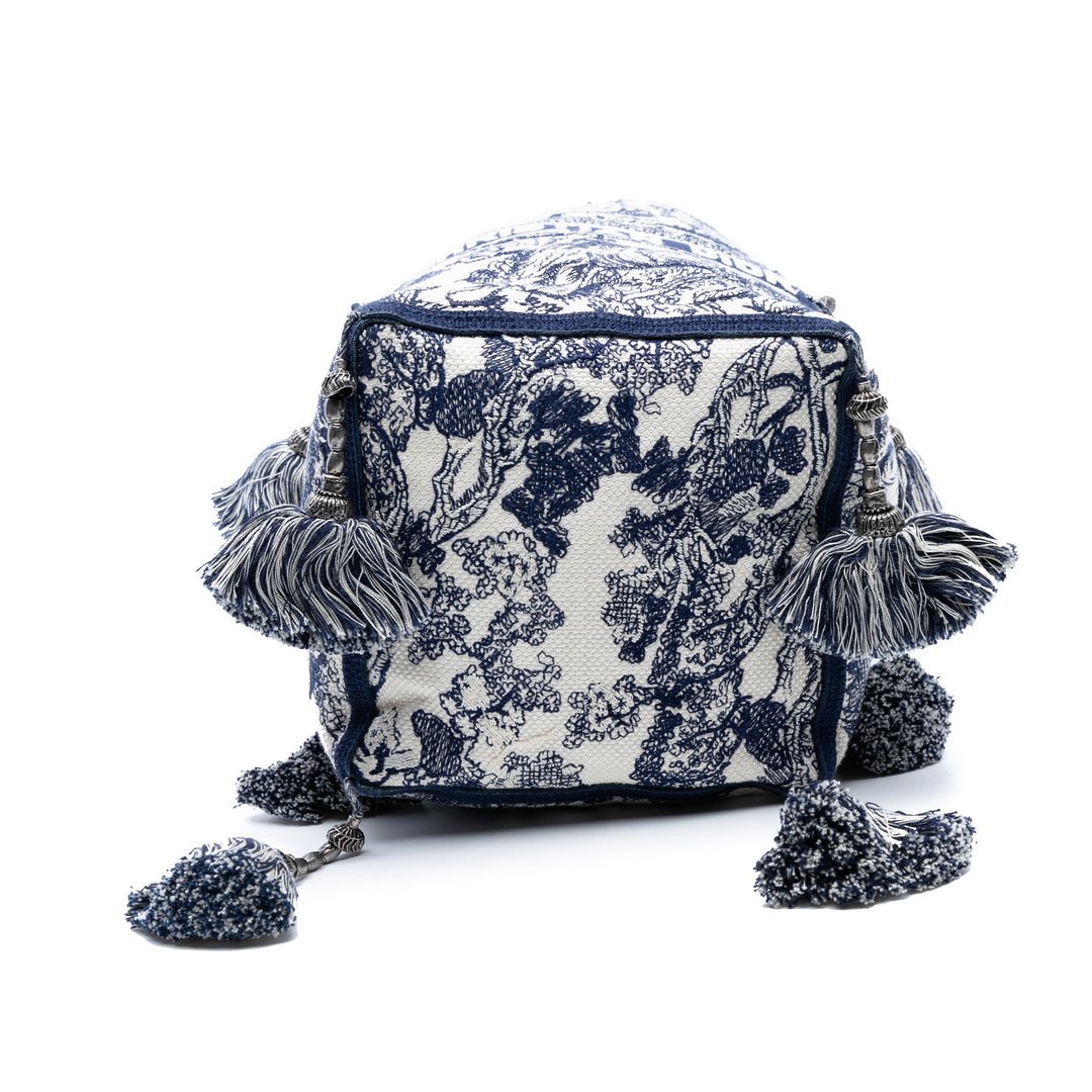 Dior Toile brodé Toile De Jouy D Bubble Bucket Sac