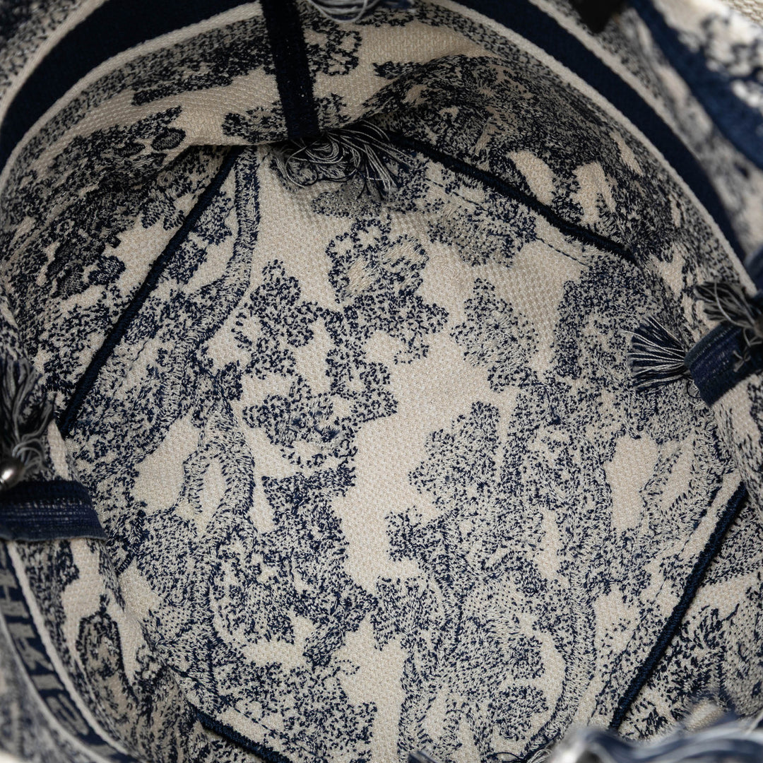 Dior Toile brodé Toile De Jouy D Bubble Bucket Sac