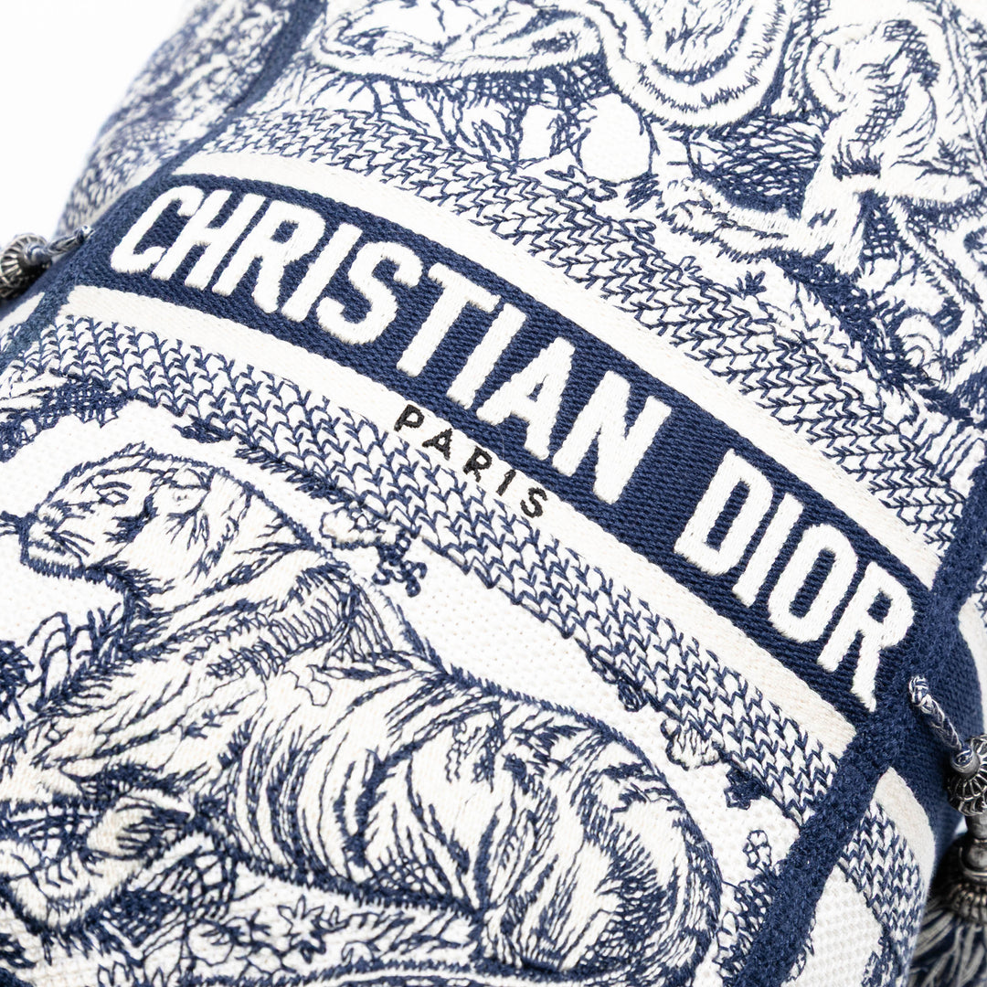 Dior Toile brodé Toile De Jouy D Bubble Bucket Sac