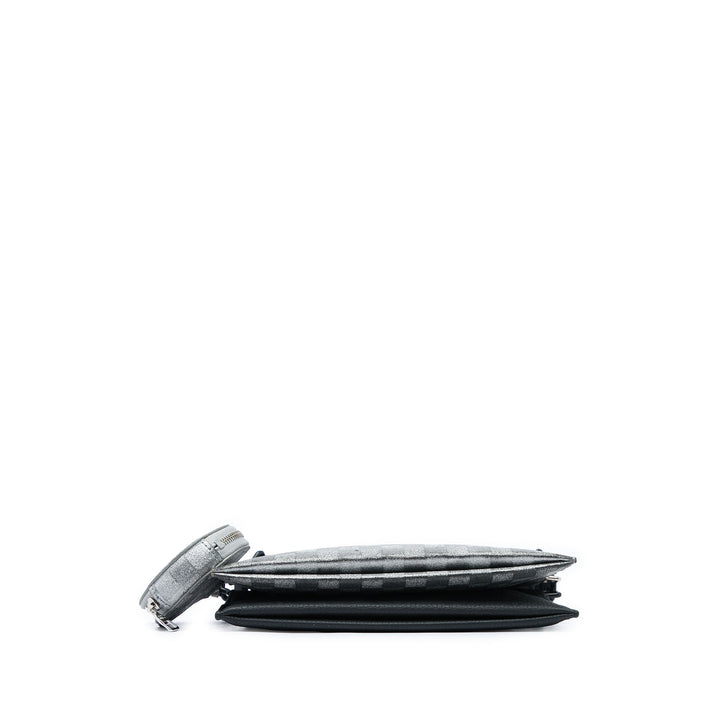 Louis Vuitton Pochette Damier Glitter In The Loop Trio taurillon Noir – vue 3 – GABY PARIS