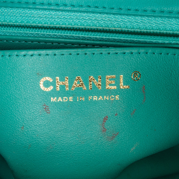 Chanel Mini Square Classic Lambskin Single Flap Green - GABY PARIS