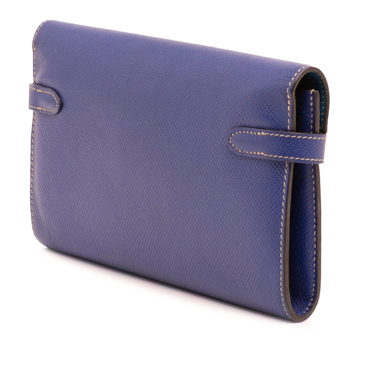 Epsom Kelly Longue Wallet Blue - Gaby Paris