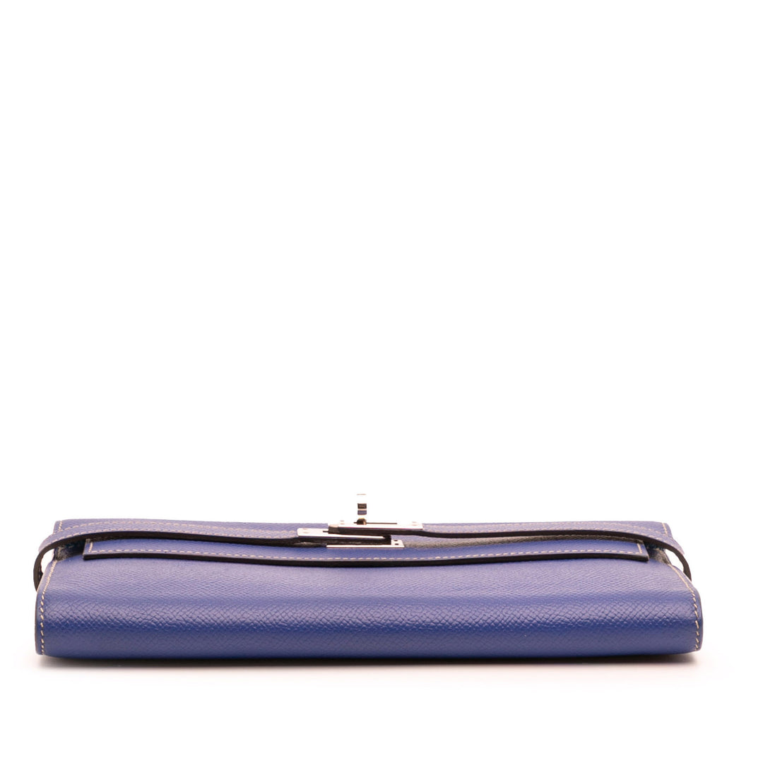 Epsom Kelly Longue Wallet Blue - Gaby Paris