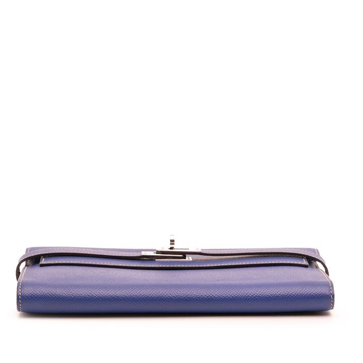 Epsom Kelly Longue Wallet Blue - Gaby Paris