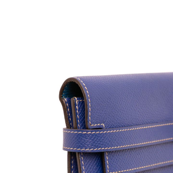 Epsom Kelly Longue Wallet Blue - Gaby Paris