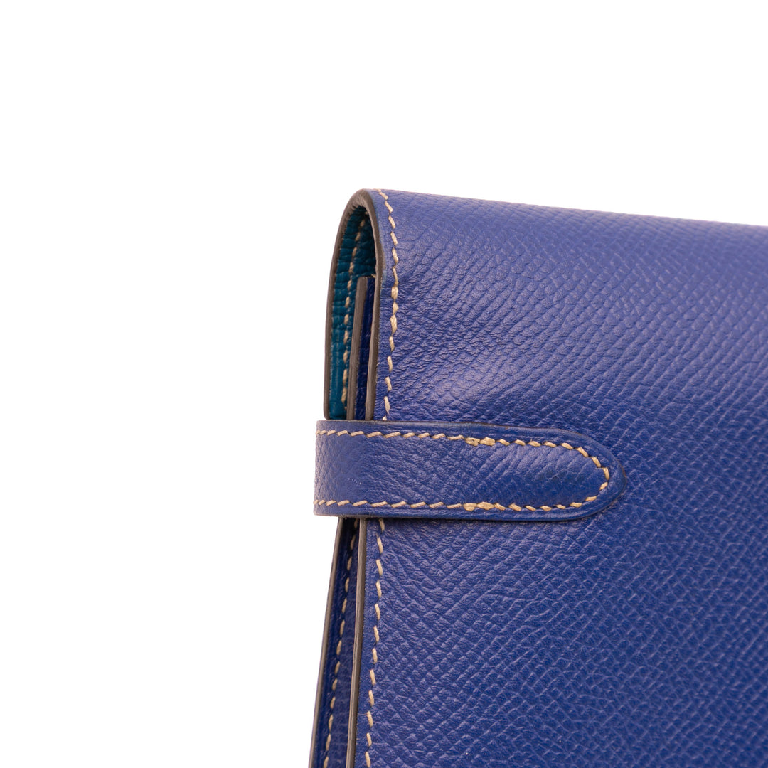Epsom Kelly Longue Wallet Blue - Gaby Paris