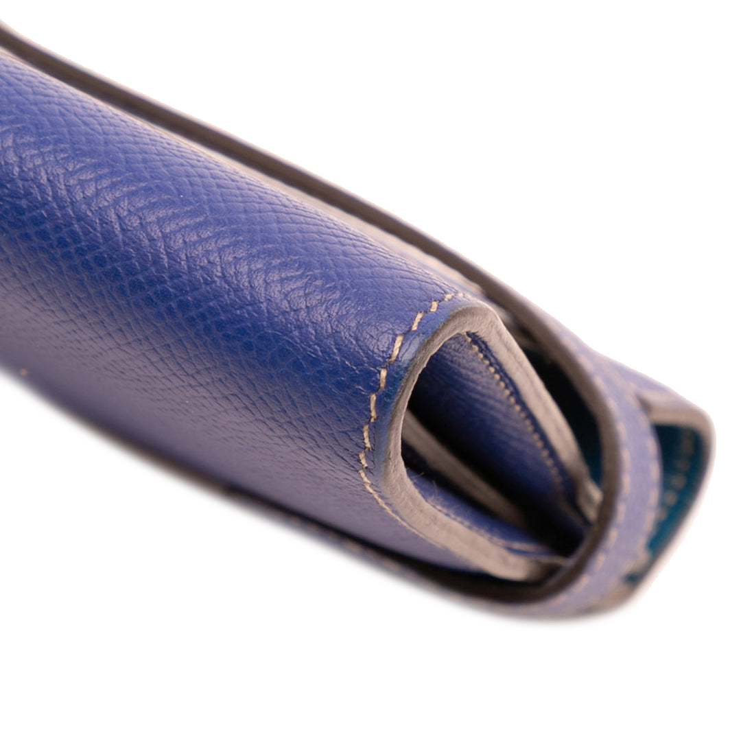Epsom Kelly Longue Wallet Blue - Gaby Paris