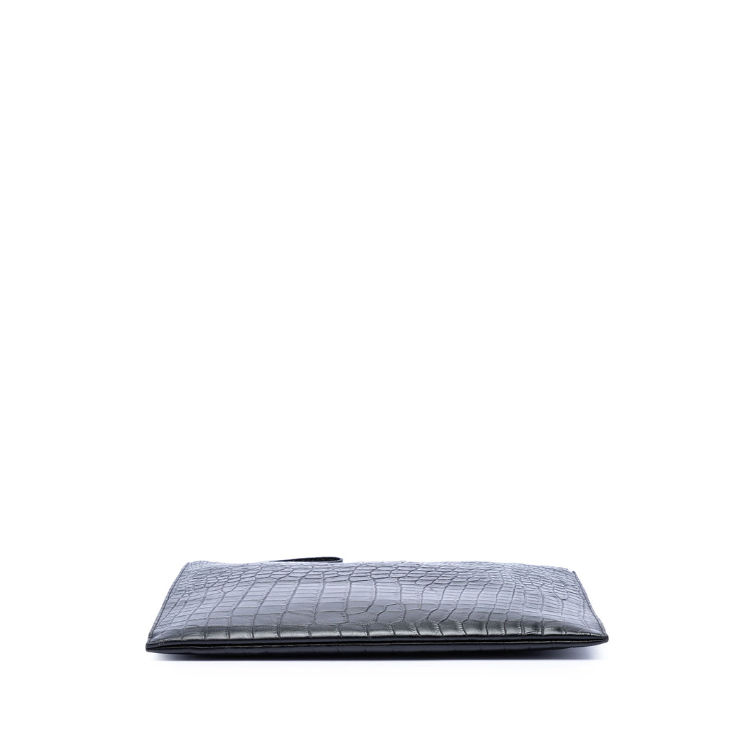Saint Laurent Croc embossé Cuir Pochette