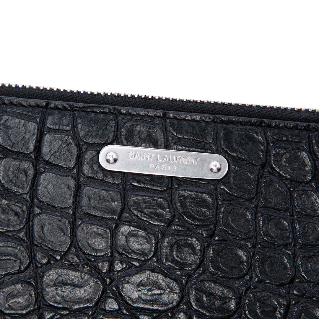 Saint Laurent Croc embossé Cuir Pochette