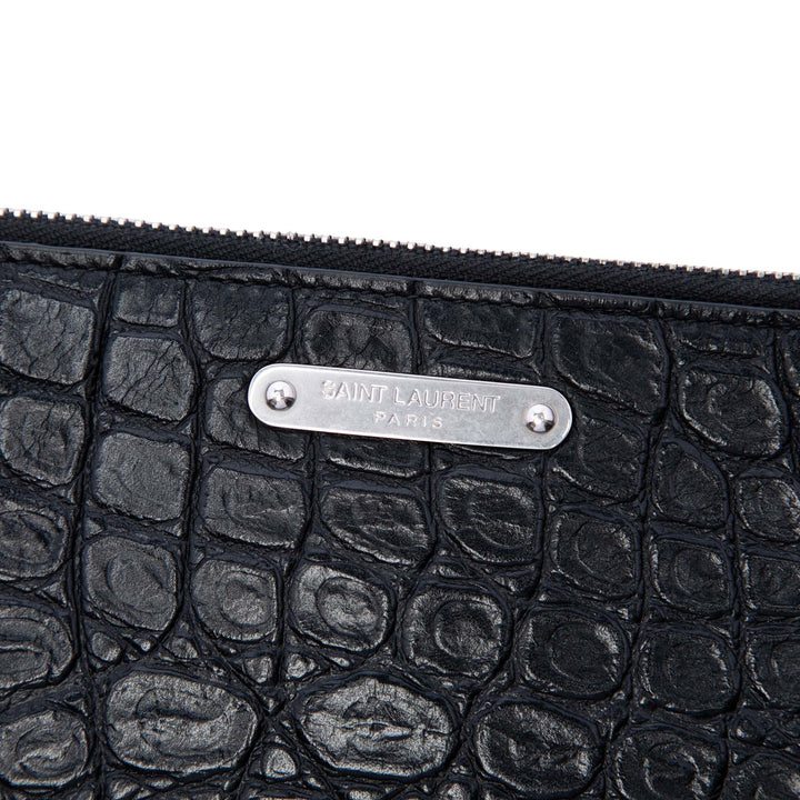 Saint Laurent Croc embossé Cuir Pochette