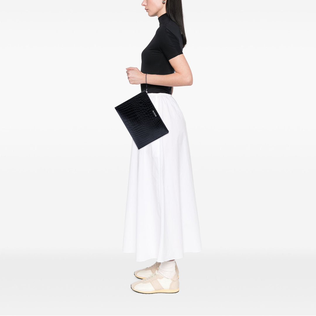 Saint Laurent Croc embossé Cuir Pochette