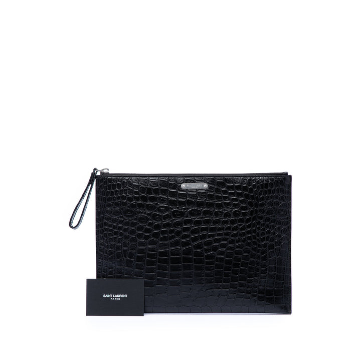 Saint Laurent Croc embossé Cuir Pochette