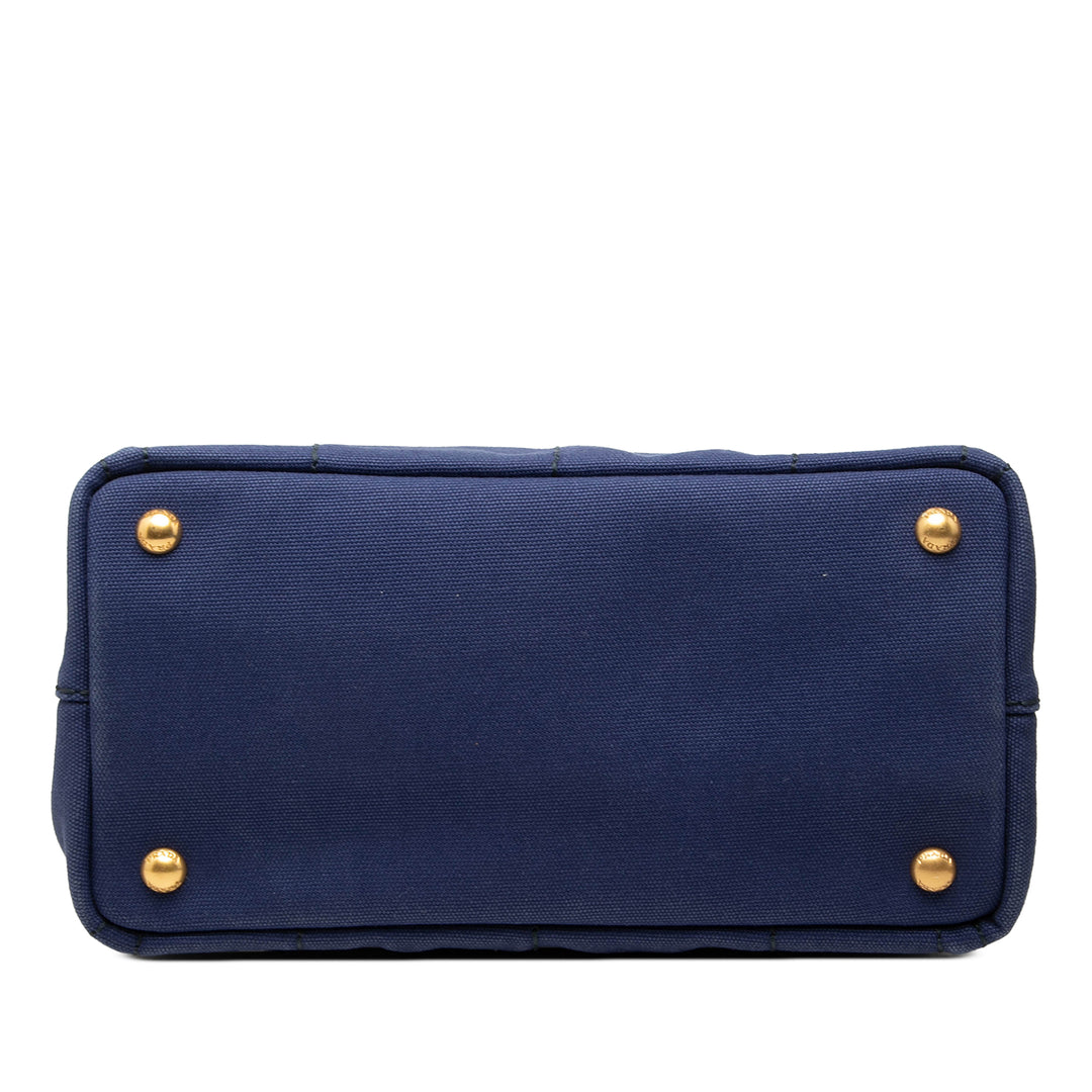 Prada Cabas Canapa Logo Petit Bleu – vue 3 – GABY PARIS