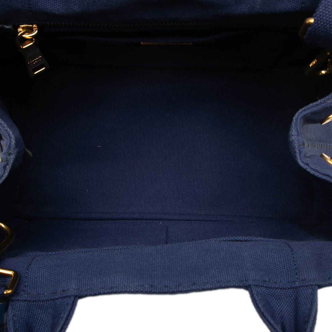 Prada Cabas Canapa Logo Petit Bleu – vue 4 – GABY PARIS
