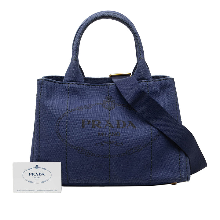 Prada Cabas Canapa Logo Petit Bleu – vue 7 – GABY PARIS