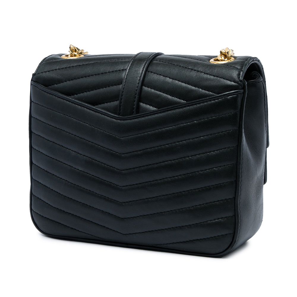 Saint Laurent Chevron Sulpice Sac Petit Cuir d'agneau Vert – vue 2 – GABY PARIS