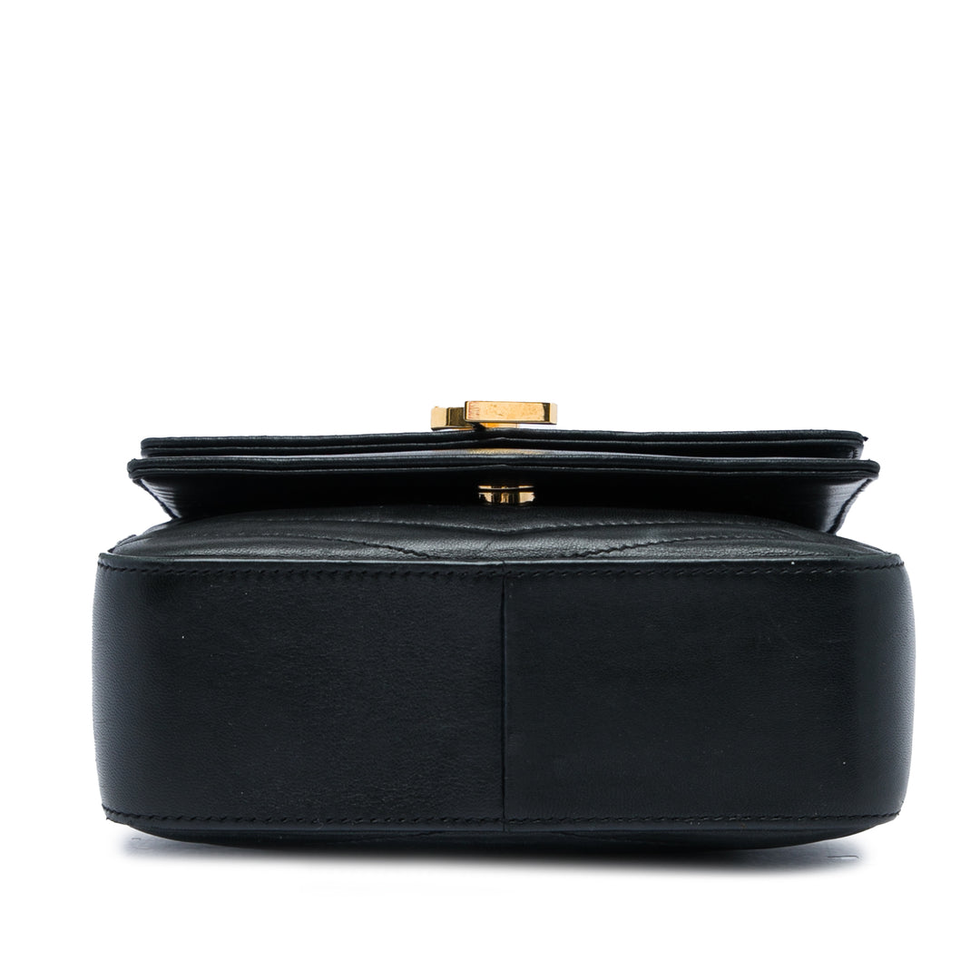 Saint Laurent Chevron Sulpice Sac Petit Cuir d'agneau Vert – vue 3 – GABY PARIS