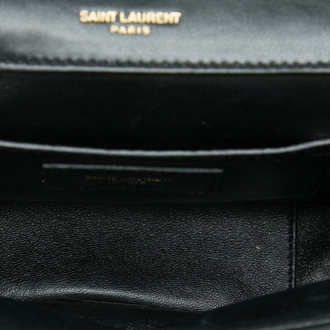 Saint Laurent Chevron Sulpice Sac Petit Cuir d'agneau Vert – vue 4 – GABY PARIS