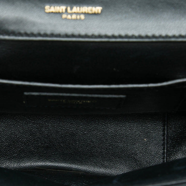 Saint Laurent Chevron Sulpice Sac Petit Cuir d'agneau Vert – vue 4 – GABY PARIS