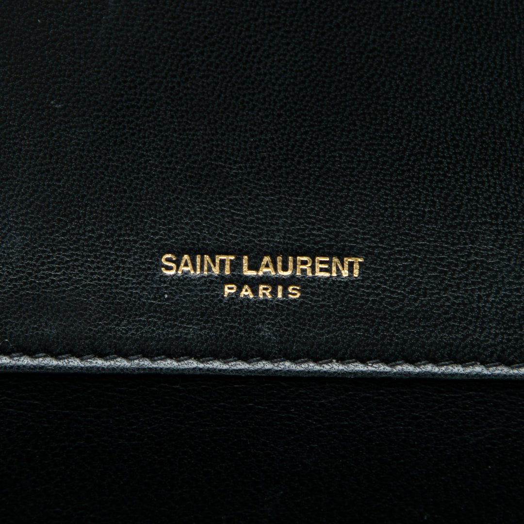 Saint Laurent Chevron Sulpice Sac Petit Cuir d'agneau Vert – vue 5 – GABY PARIS