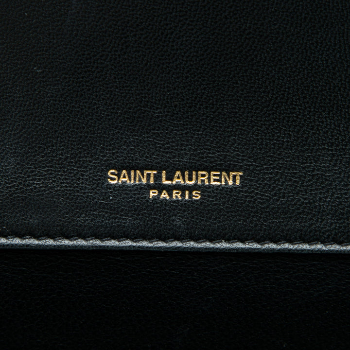 Saint Laurent Chevron Sulpice Sac Petit Cuir d'agneau Vert – vue 5 – GABY PARIS