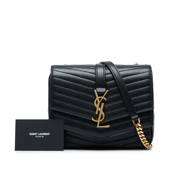 Saint Laurent Chevron Sulpice Sac Petit Cuir d'agneau Vert – vue 7 – GABY PARIS