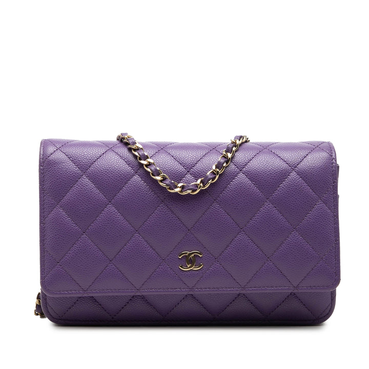 Chanel CC Matelassé Wallet on Chain Cuir caviar