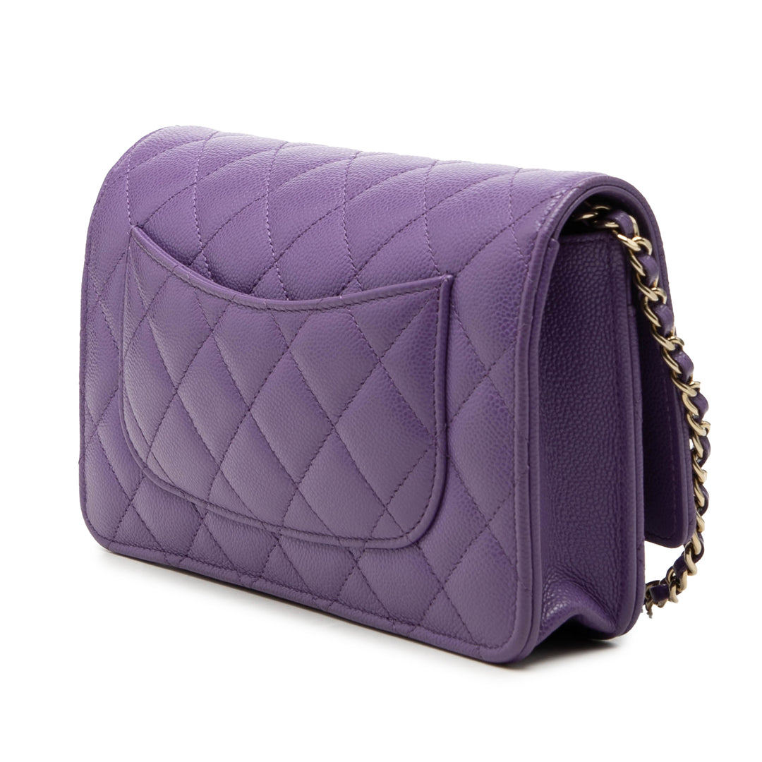 Chanel CC Matelassé Wallet on Chain Cuir caviar