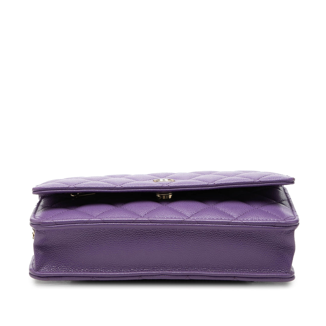 Chanel CC Matelassé Wallet on Chain Cuir caviar