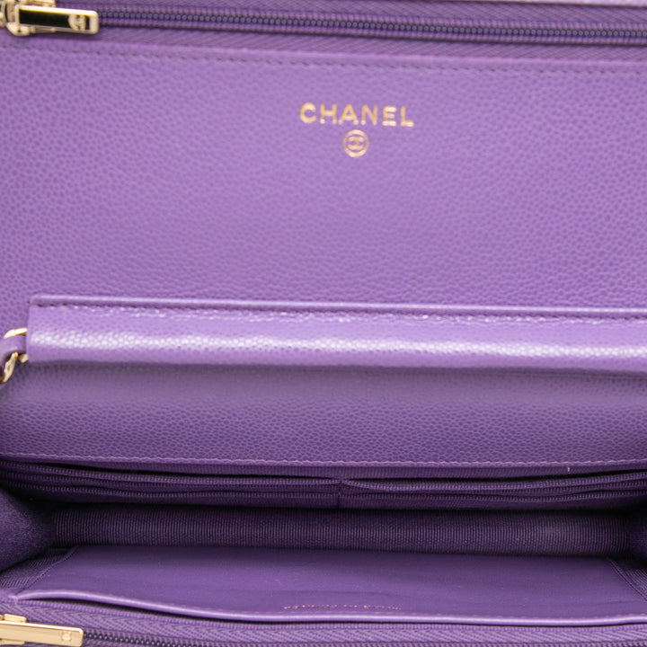 Chanel CC Matelassé Wallet on Chain Cuir caviar