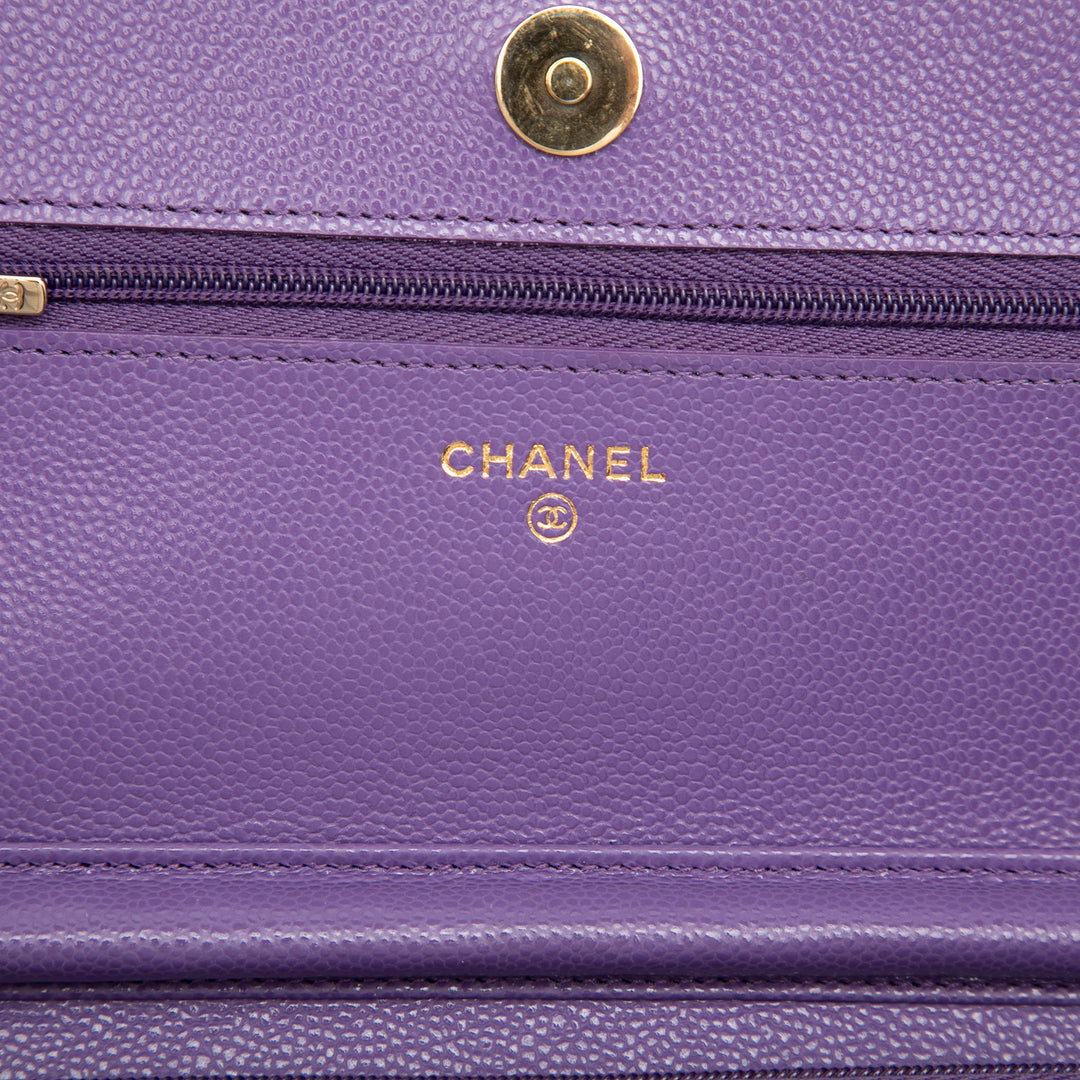 Chanel CC Matelassé Wallet on Chain Cuir caviar