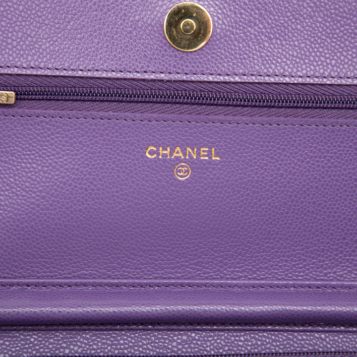 Chanel CC Matelassé Wallet on Chain Cuir caviar