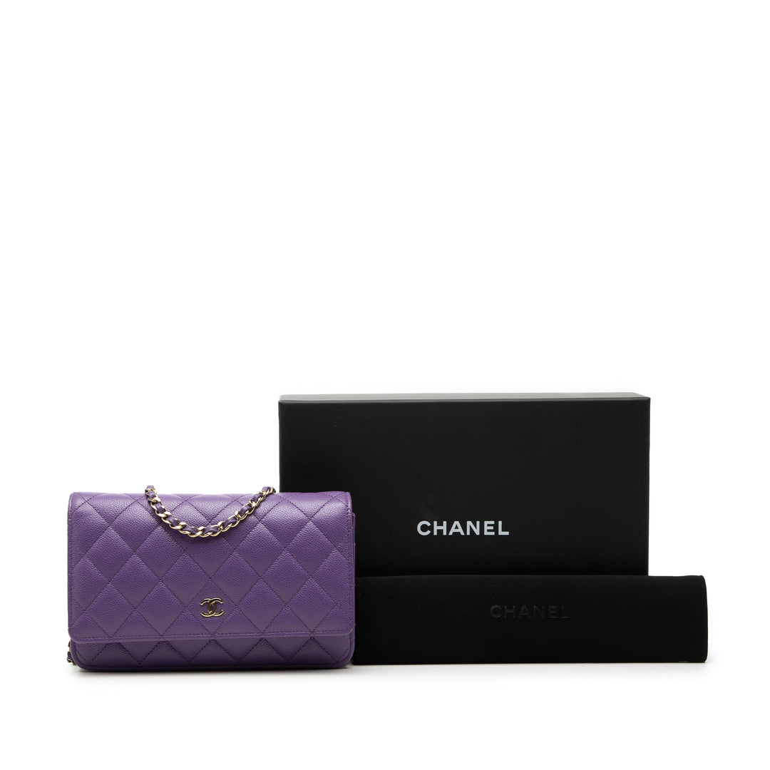 Chanel CC Matelassé Wallet on Chain Cuir caviar
