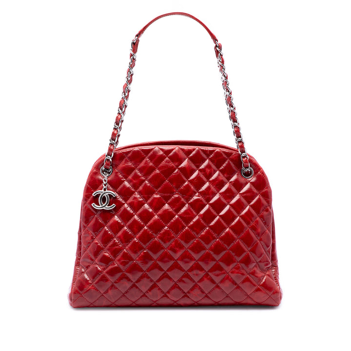 Matelassé froissé Just Mademoiselle Sac bowling Grand Rouge