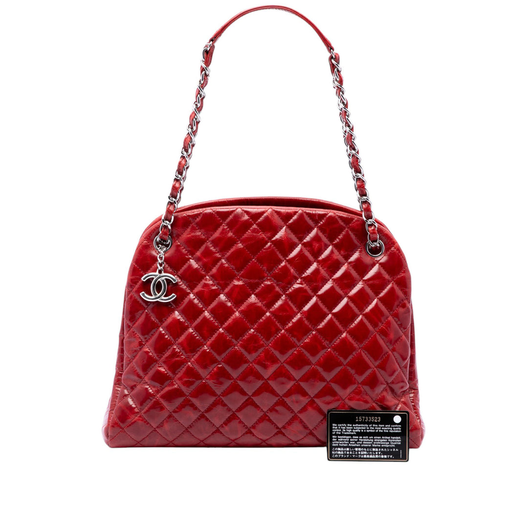 Matelassé froissé Just Mademoiselle Sac bowling Grand Rouge