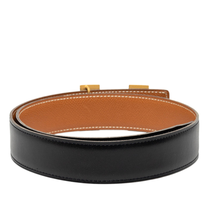 Hermès Box Veau et Courchevel Constance H Réversible Ceinture Cuir Box