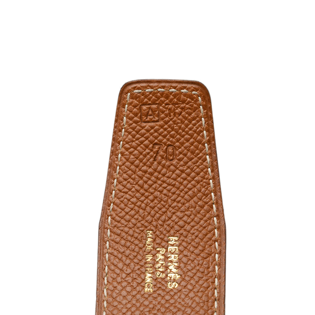 Hermès Box Veau et Courchevel Constance H Réversible Ceinture Cuir Box