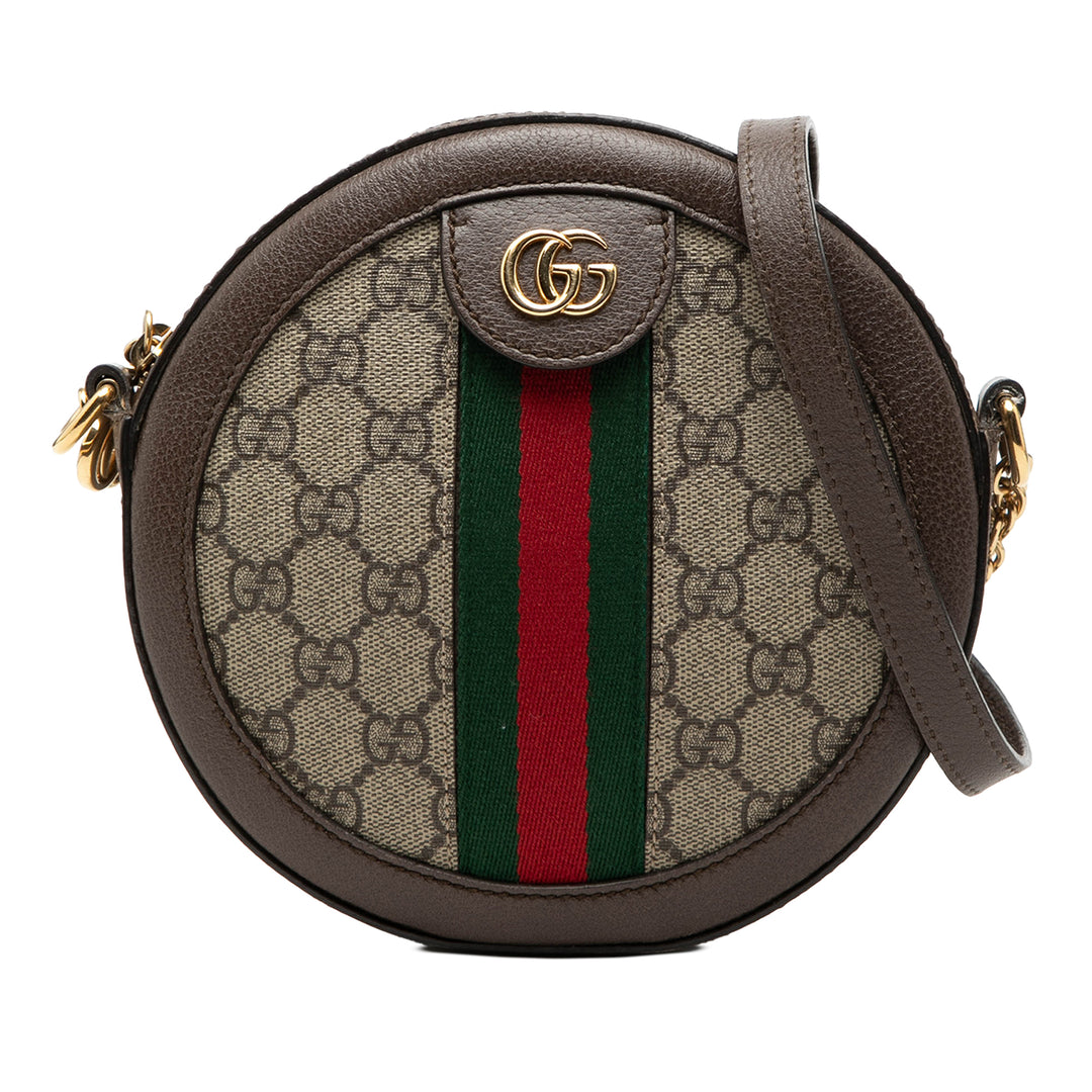 Gucci Mini GG Supreme Web Ophidia Rond Sac porté croisé