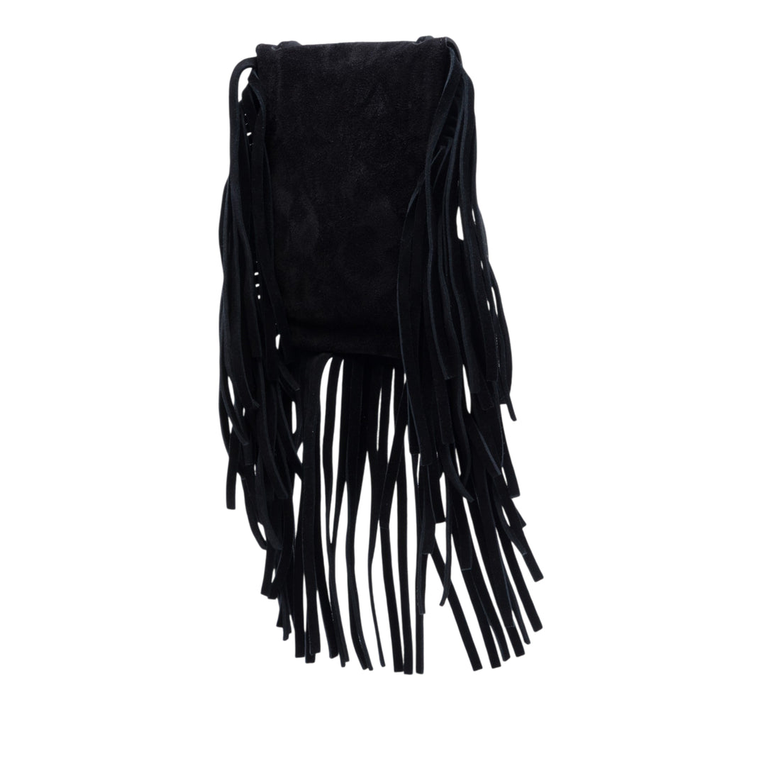 Saint Laurent Toy Daim Anita Fringed Sac porté croisé