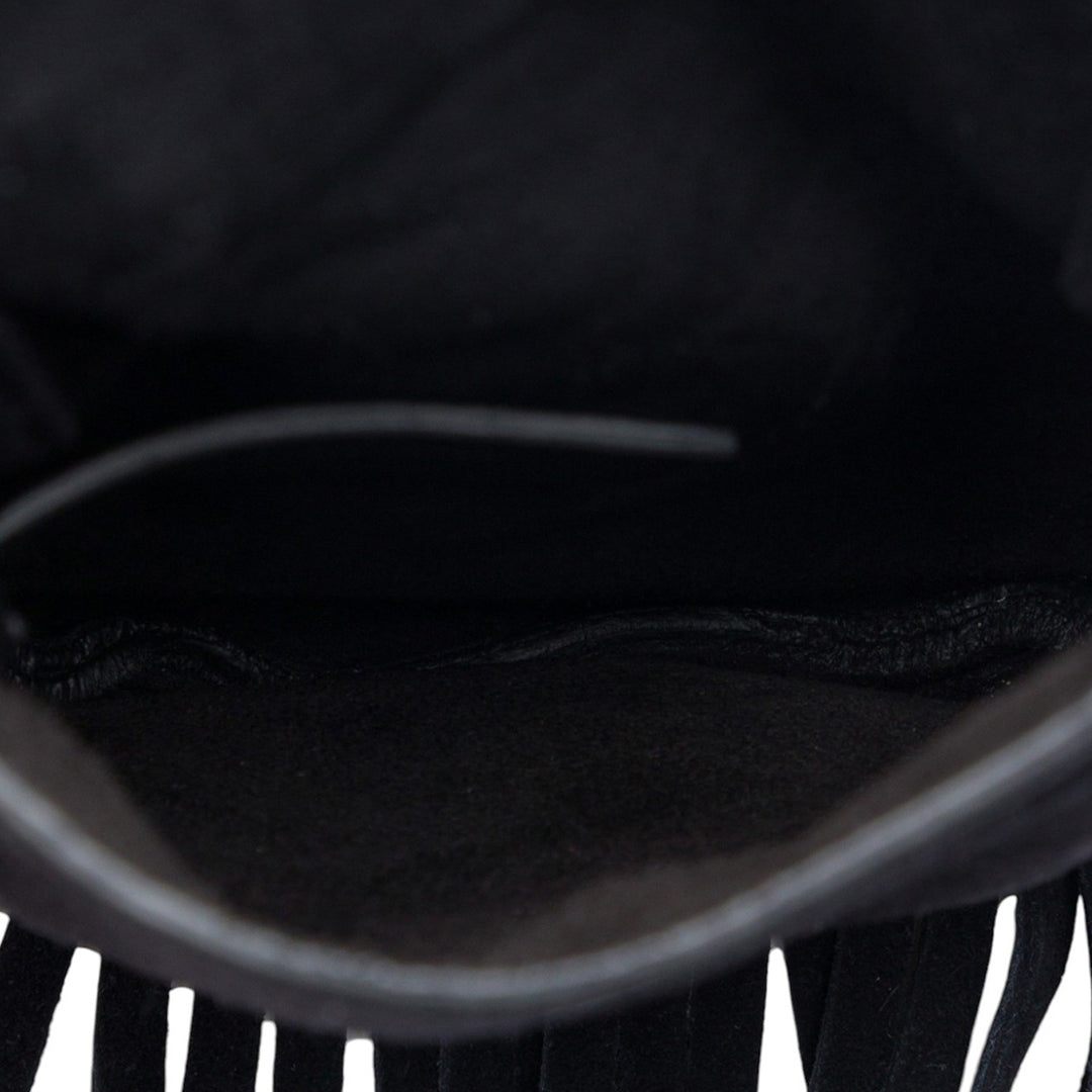 Saint Laurent Toy Daim Anita Fringed Sac porté croisé